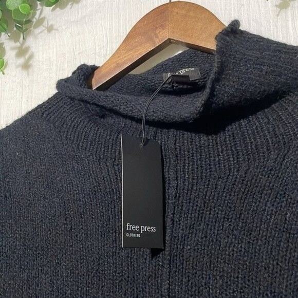 Free Press Clothing Black Mock Neck Pullover Sweater NWT Large - Picture 4 of 9